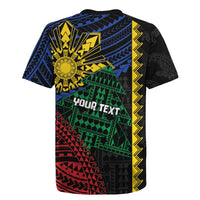 Personalised Philippines Christmas Rugby Jersey Xmas Tree Filipino Tribal Patterns - Polynesian Pride