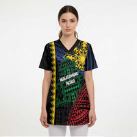 Personalised Philippines Christmas Scrub Top Xmas Tree Filipino Tribal Patterns DT05 - Polynesian Pride