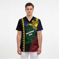 Personalised Philippines Christmas Scrub Top Xmas Tree Filipino Tribal Patterns DT05 - Polynesian Pride