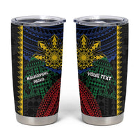 Personalised Philippines Christmas Tumbler Cup Xmas Tree Filipino Tribal Patterns DT05 Black - Polynesian Pride