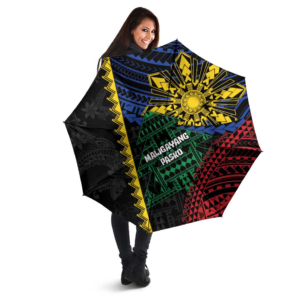 Philippines Christmas Umbrella Xmas Tree Filipino Tribal Patterns DT05 - Polynesian Pride