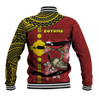 Rotuma Christmas Baseball Jacket Rotuma Myzomela Birds With Hibiscus Flowers DT05 - Polynesian Pride