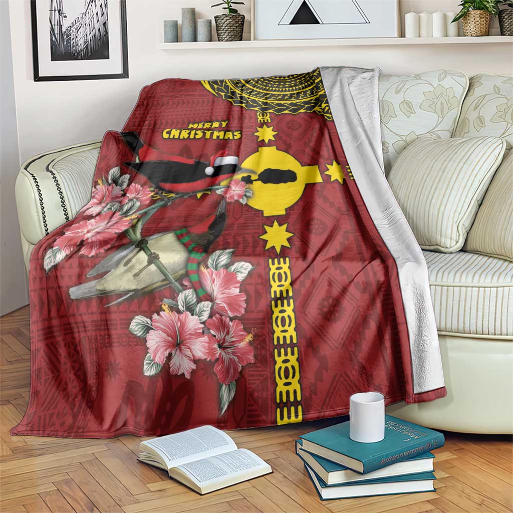 Rotuma Christmas Blanket Rotuma Myzomela Birds With Hibiscus Flowers - Polynesian Pride
