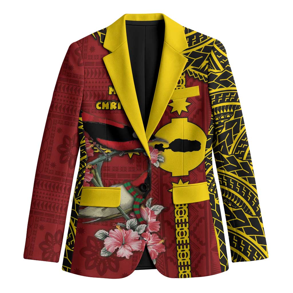 Rotuma Christmas Blazer Rotuma Myzomela Birds With Hibiscus Flowers - Polynesian Pride