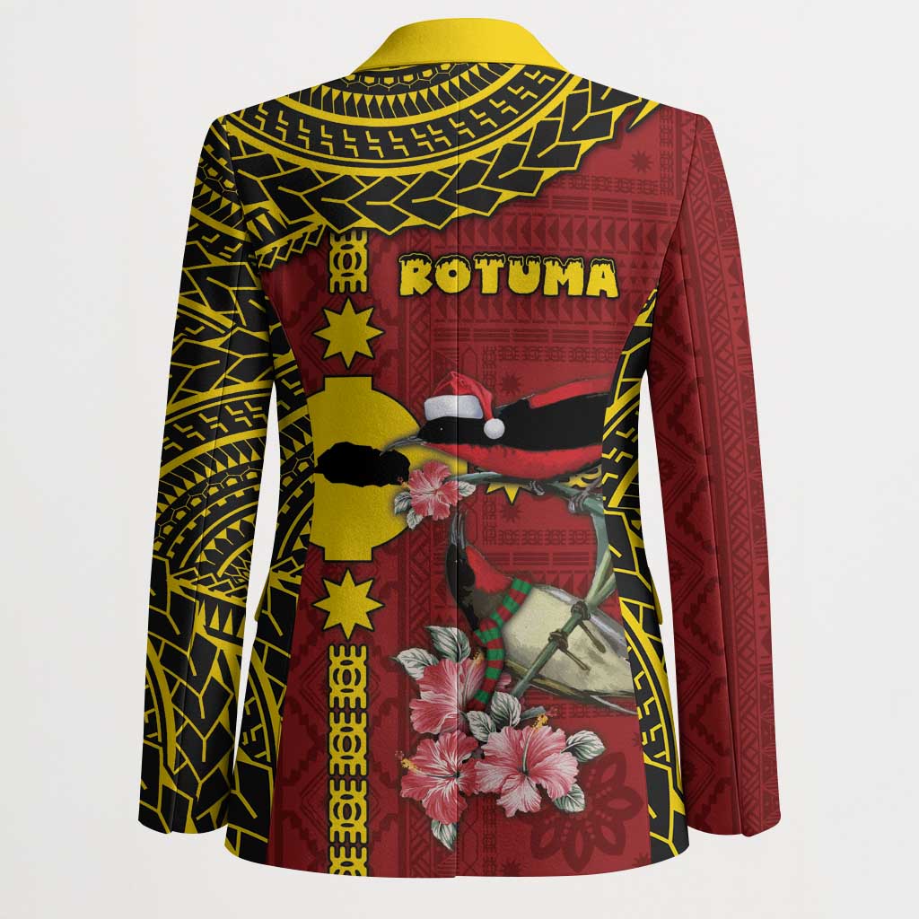 Rotuma Christmas Blazer Rotuma Myzomela Birds With Hibiscus Flowers - Polynesian Pride