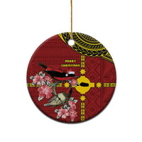 Rotuma Christmas Ceramic Ornament Rotuma Myzomela Birds With Hibiscus Flowers - Polynesian Pride
