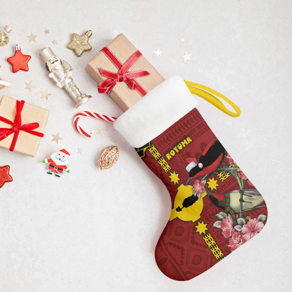 Rotuma Christmas Stocking Rotuma Myzomela Birds With Hibiscus Flowers - Polynesian Pride