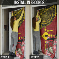 Rotuma Christmas Door Cover Rotuma Myzomela Birds With Hibiscus Flowers DT05 - Polynesian Pride