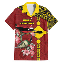 Rotuma Christmas Family Matching Mermaid Dress and Hawaiian Shirt Rotuma Myzomela Birds With Hibiscus Flowers - Polynesian Pride
