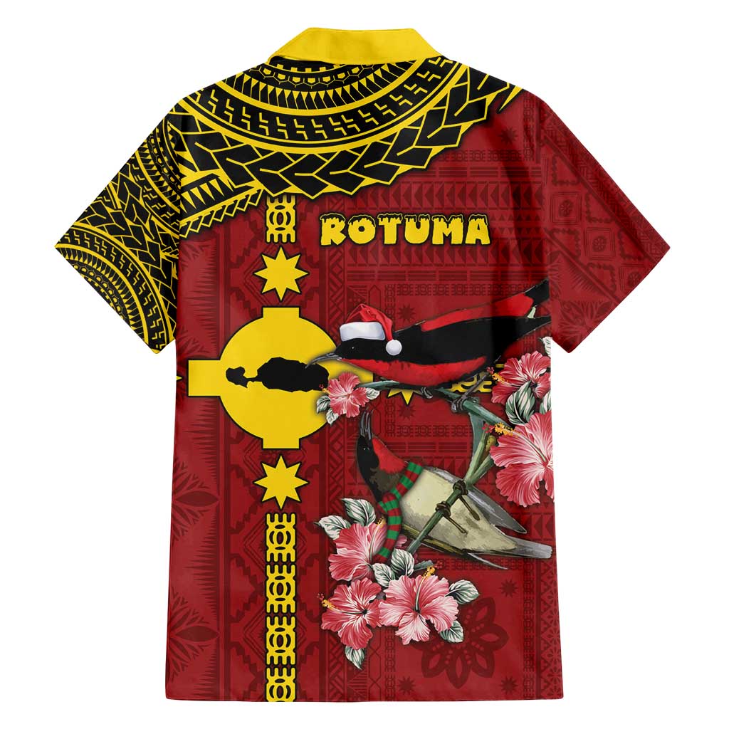 Rotuma Christmas Family Matching Summer Maxi Dress and Hawaiian Shirt Rotuma Myzomela Birds With Hibiscus Flowers - Polynesian Pride