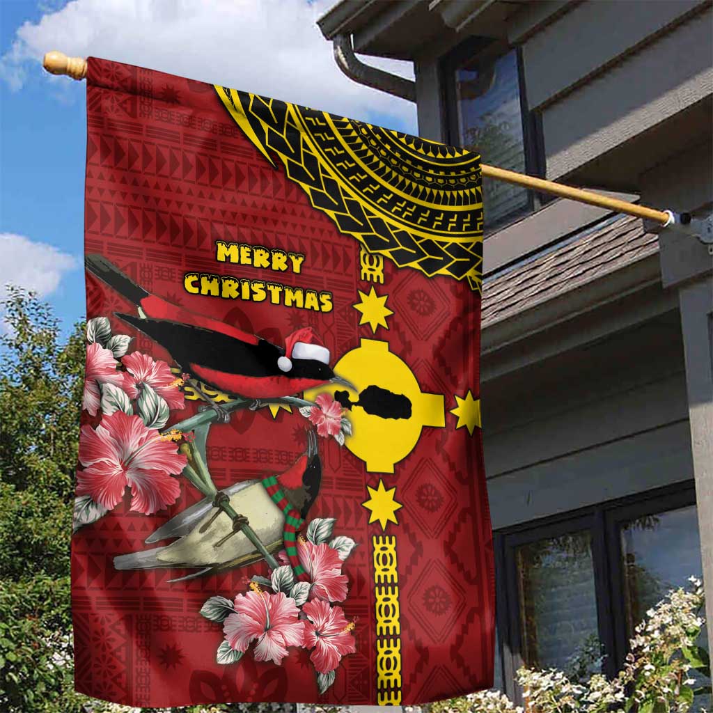 Rotuma Christmas Garden Flag Rotuma Myzomela Birds With Hibiscus Flowers DT05 - Polynesian Pride
