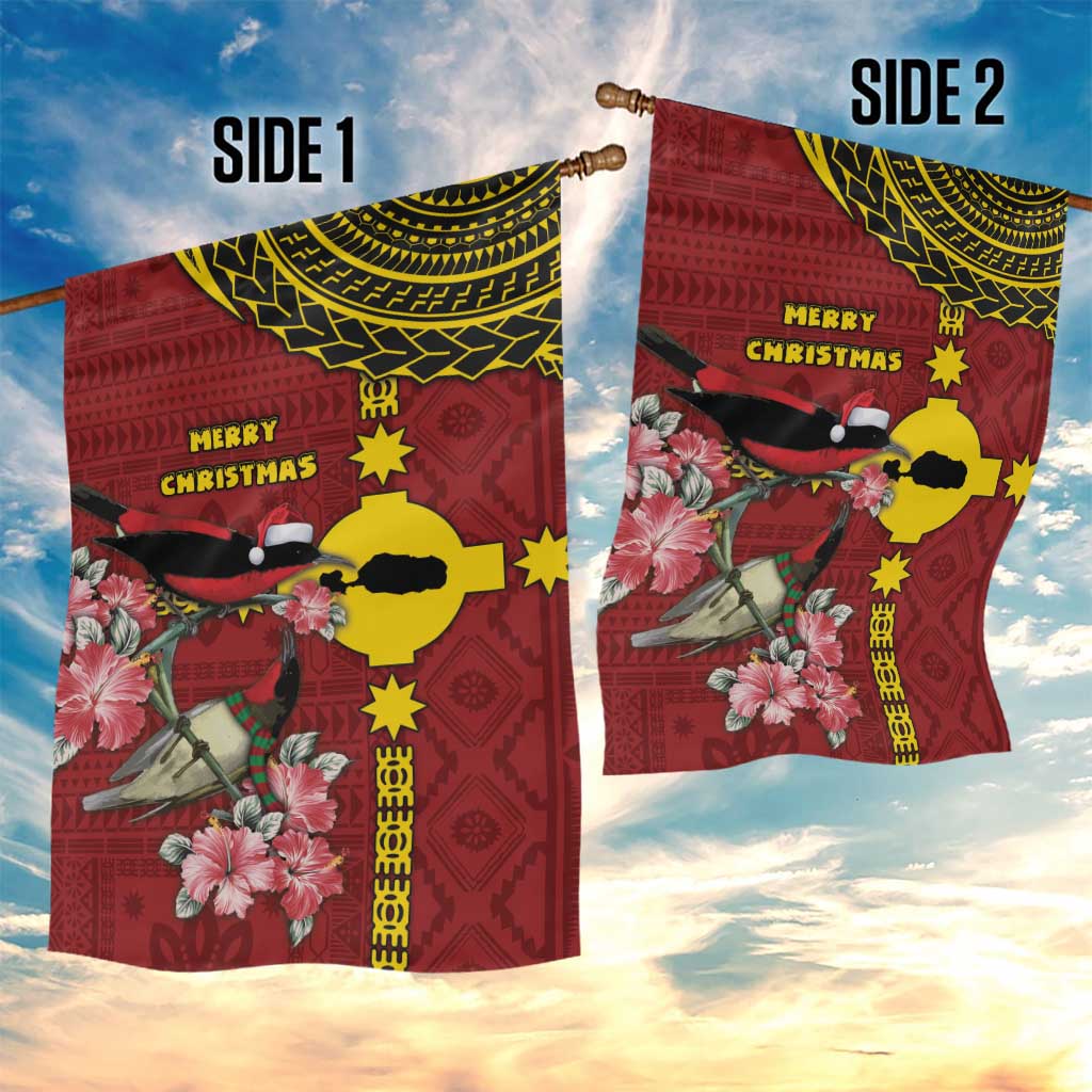 Rotuma Christmas Garden Flag Rotuma Myzomela Birds With Hibiscus Flowers DT05 - Polynesian Pride