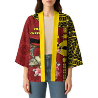 Rotuma Christmas Kimono Rotuma Myzomela Birds With Hibiscus Flowers - Polynesian Pride