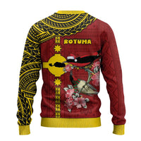 Rotuma Christmas Ugly Christmas Sweater Rotuma Myzomela Birds With Hibiscus Flowers - Polynesian Pride