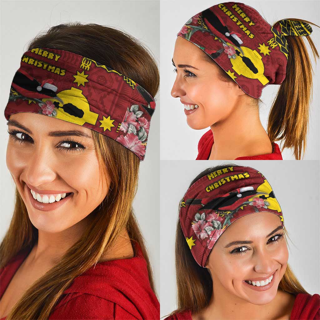 Rotuma Christmas Neck Gaiter Rotuma Myzomela Birds With Hibiscus Flowers - Polynesian Pride
