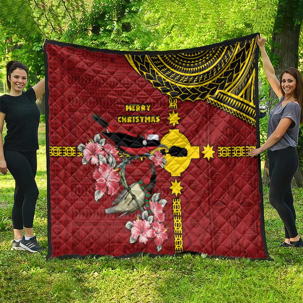 Rotuma Christmas Quilt Rotuma Myzomela Birds With Hibiscus Flowers - Polynesian Pride