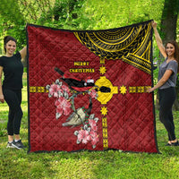 Rotuma Christmas Quilt Rotuma Myzomela Birds With Hibiscus Flowers - Polynesian Pride