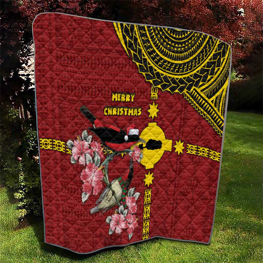 Rotuma Christmas Quilt Rotuma Myzomela Birds With Hibiscus Flowers - Polynesian Pride