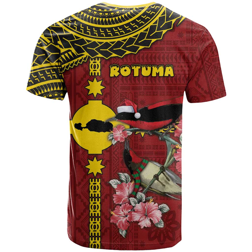 Rotuma Christmas T Shirt Rotuma Myzomela Birds With Hibiscus Flowers DT05 - Polynesian Pride