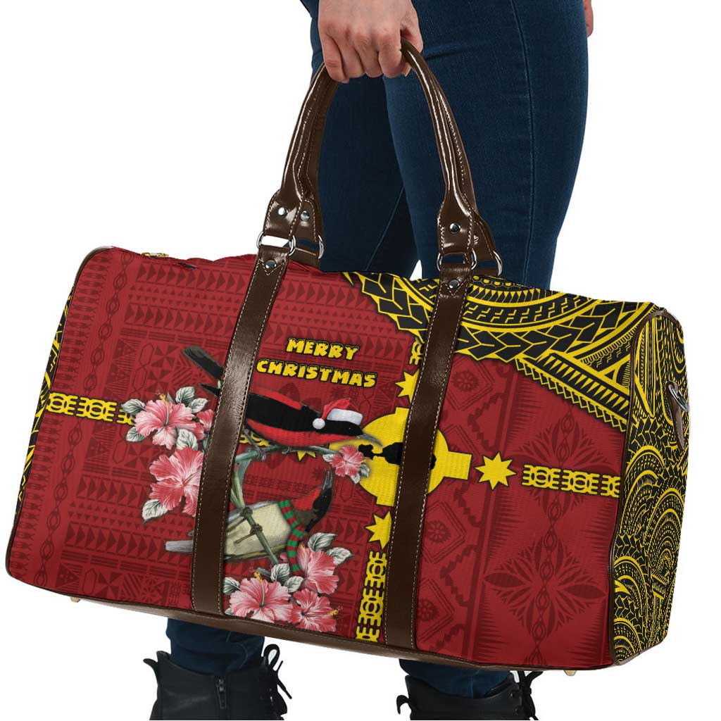 Rotuma Christmas Travel Bag Rotuma Myzomela Birds With Hibiscus Flowers - Polynesian Pride