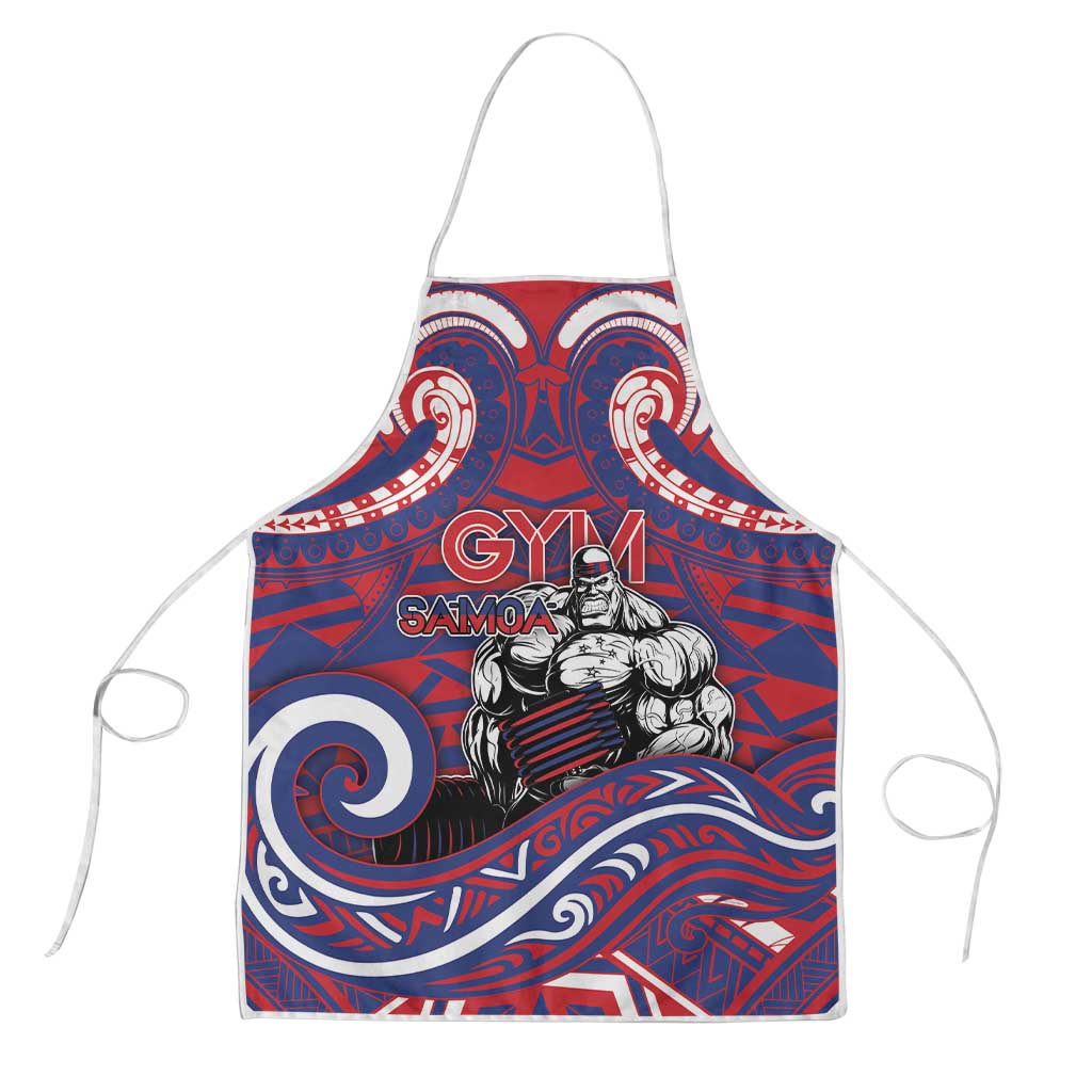 Samoa Gym Apron Muscle Samoan Tribal Waves DT05 Navy - Polynesian Pride