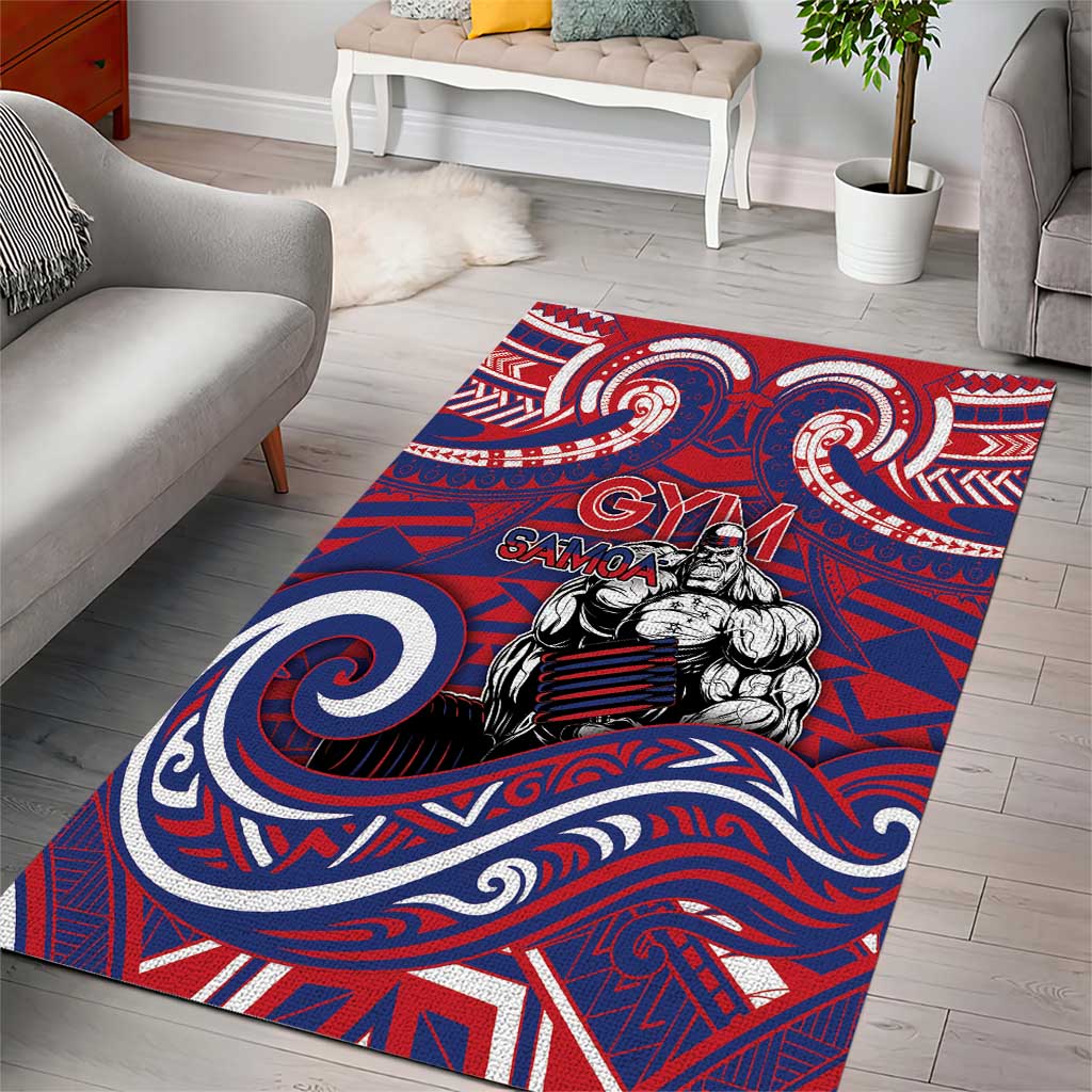 Samoa Gym Area Rug Muscle Samoan Tribal Waves DT05 - Polynesian Pride