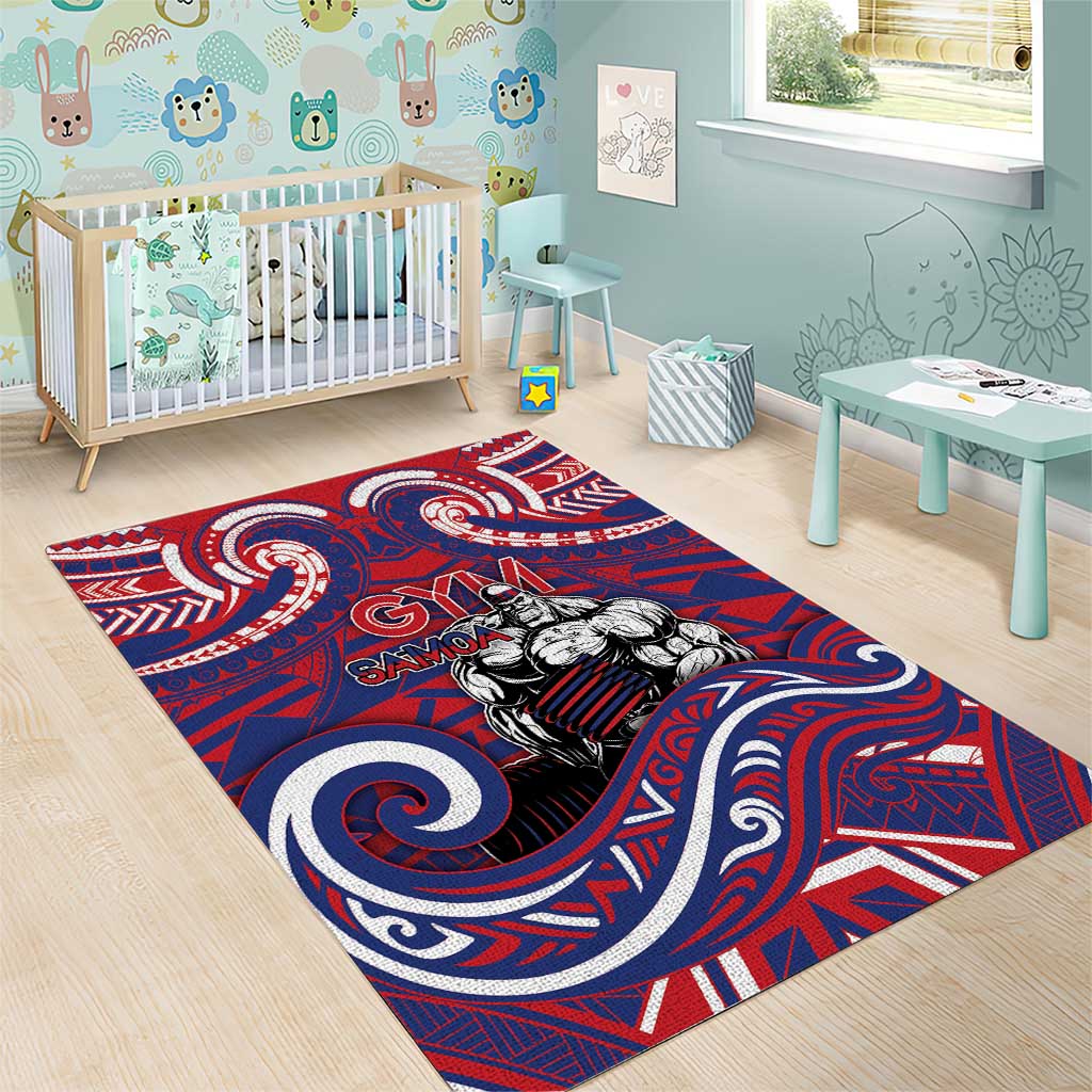 Samoa Gym Area Rug Muscle Samoan Tribal Waves DT05 - Polynesian Pride