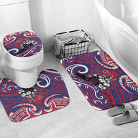 Samoa Gym Bathroom Set Muscle Samoan Tribal Waves DT05 Mat Set Only (3 pcs) One Size Navy - Polynesian Pride