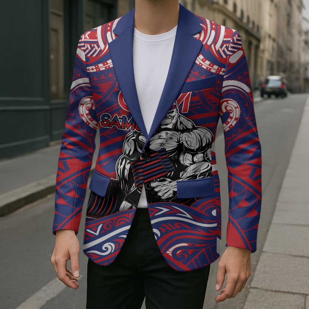 Personalised Samoa Gym Blazer Muscle Samoan Tribal Waves DT05 - Polynesian Pride