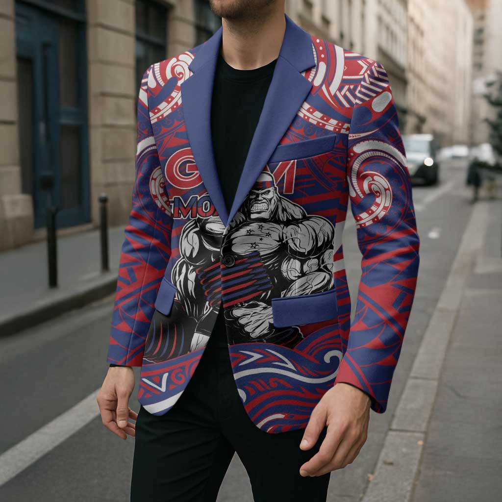 Personalised Samoa Gym Blazer Muscle Samoan Tribal Waves DT05 - Polynesian Pride