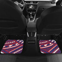 Personalised Samoa Gym Car Mats Muscle Samoan Tribal Waves DT05 Set 2pcs - Back Navy - Polynesian Pride