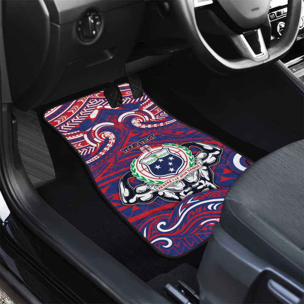 Personalised Samoa Gym Car Mats Muscle Samoan Tribal Waves DT05 - Polynesian Pride