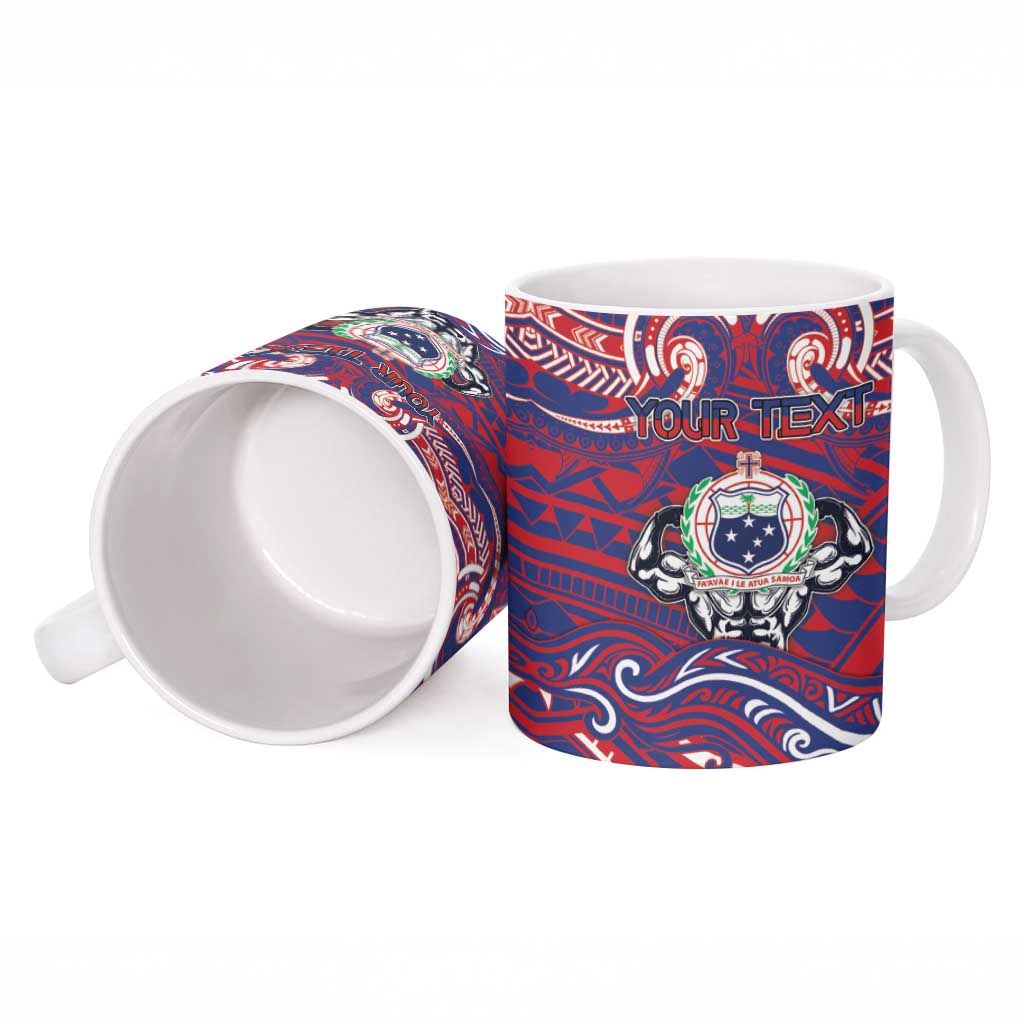 Personalised Samoa Gym Ceramic Mug Muscle Samoan Tribal Waves DT05 - Polynesian Pride