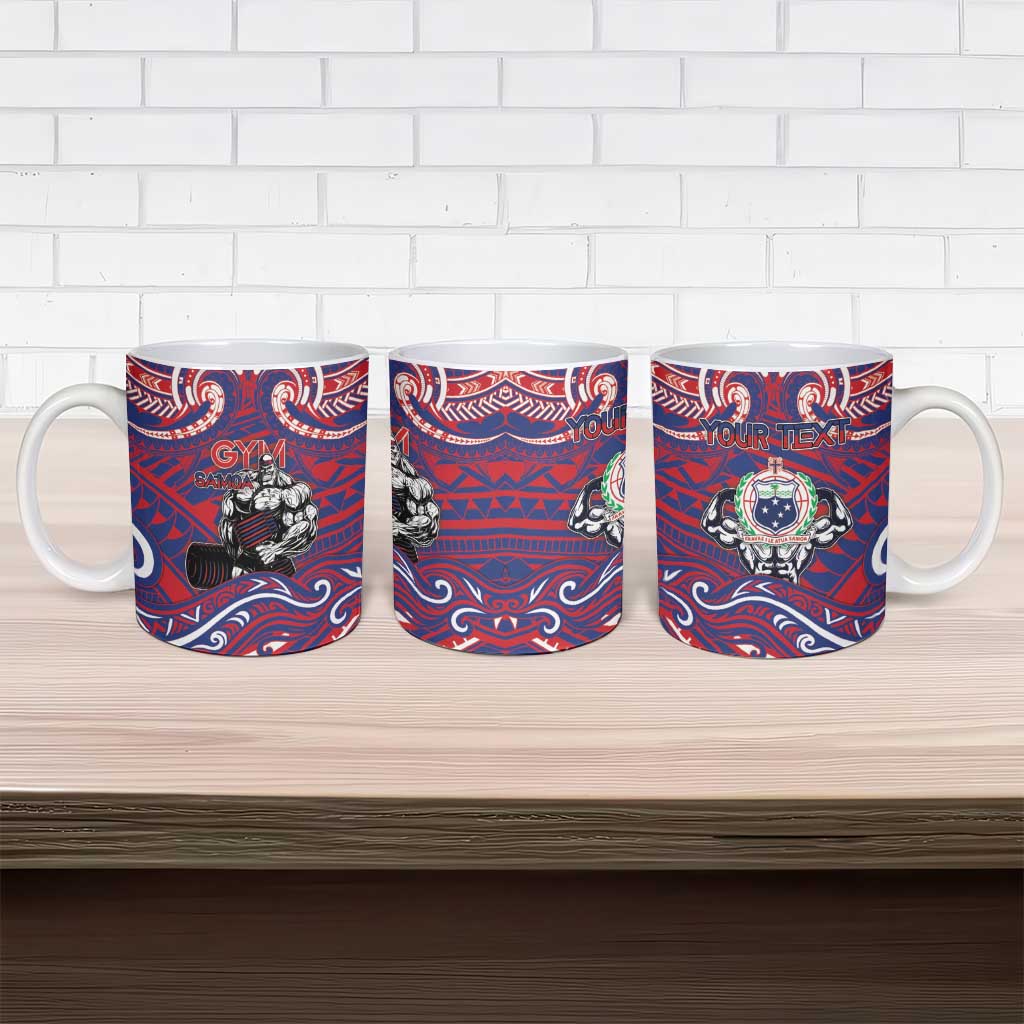Personalised Samoa Gym Ceramic Mug Muscle Samoan Tribal Waves DT05 - Polynesian Pride