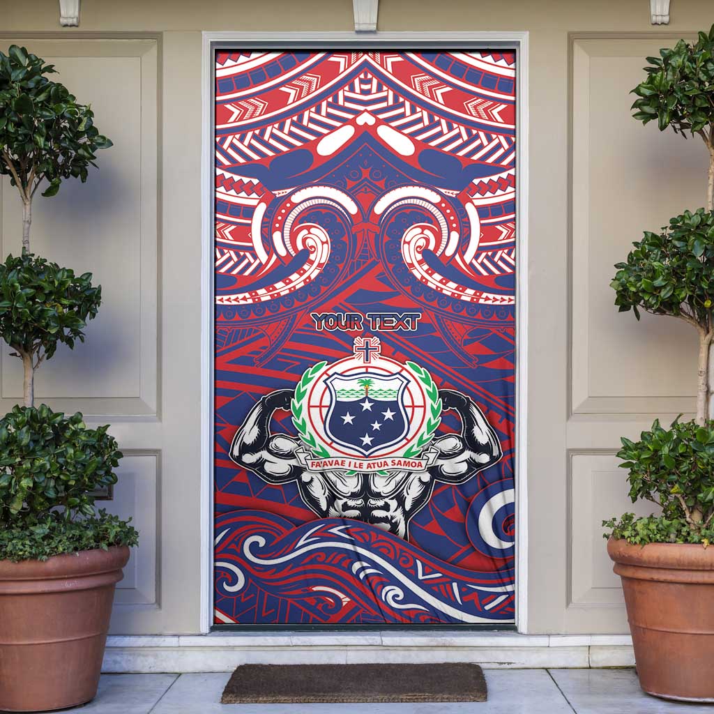 Personalised Samoa Gym Door Cover Muscle Samoan Tribal Waves - Polynesian Pride