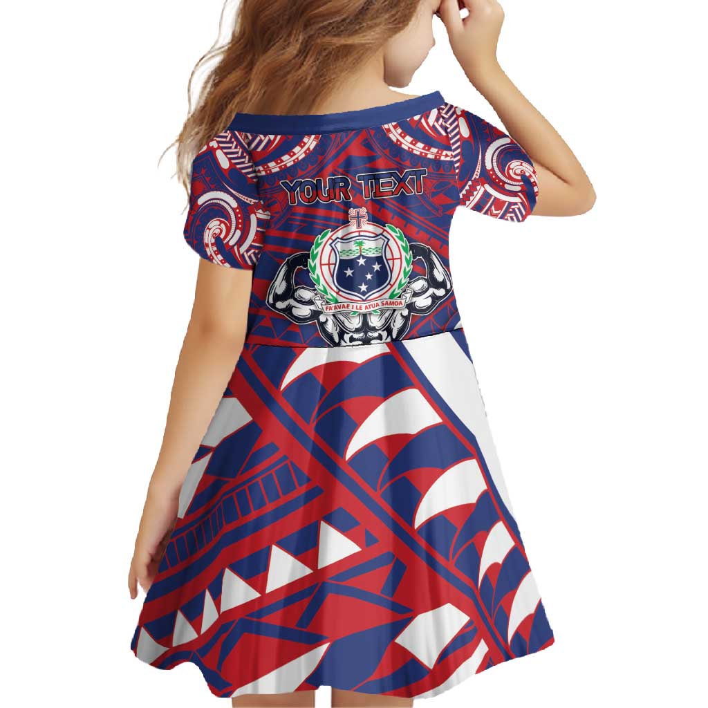 Personalised Samoa Gym Family Matching Mermaid Dress and Hawaiian Shirt Muscle Samoan Tribal Waves DT05 - Polynesian Pride