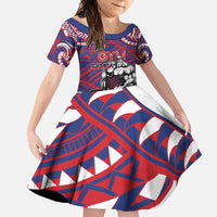 Personalised Samoa Gym Family Matching Summer Maxi Dress and Hawaiian Shirt Muscle Samoan Tribal Waves - Polynesian Pride