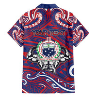 Personalised Samoa Gym Family Matching Summer Maxi Dress and Hawaiian Shirt Muscle Samoan Tribal Waves - Polynesian Pride
