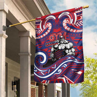 Samoa Gym Garden Flag Muscle Samoan Tribal Waves DT05 House Flag Navy - Polynesian Pride