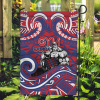 Samoa Gym Garden Flag Muscle Samoan Tribal Waves DT05 Garden Flag Navy - Polynesian Pride