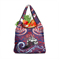 Samoa Gym Grocery Bag Muscle Samoan Tribal Waves DT05 1-pack One Size Navy - Polynesian Pride
