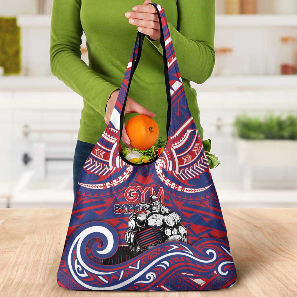 Samoa Gym Grocery Bag Muscle Samoan Tribal Waves DT05 - Polynesian Pride
