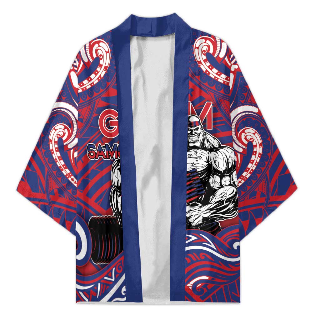 Personalised Samoa Gym Kimono Muscle Samoan Tribal Waves DT05 Unisex Navy - Polynesian Pride