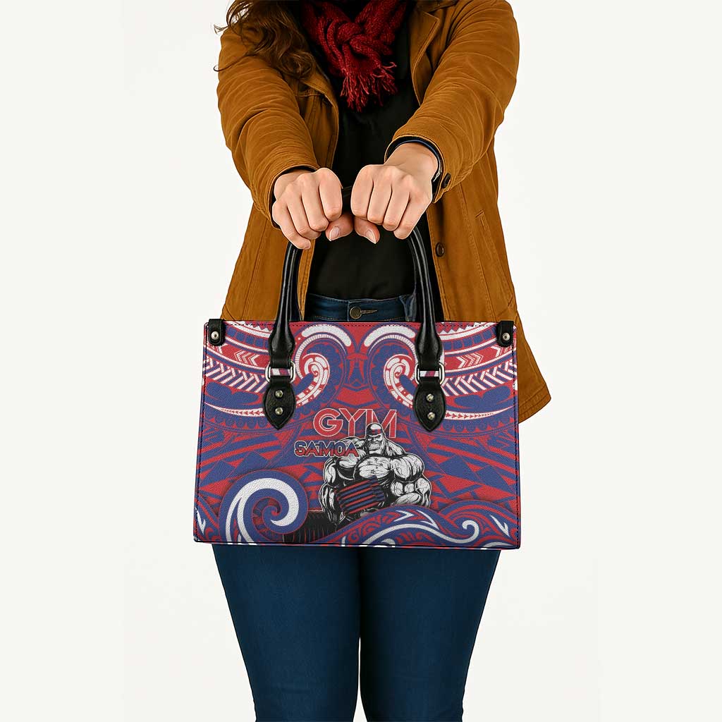 Samoa Gym Leather Bag Muscle Samoan Tribal Waves DT05 - Polynesian Pride