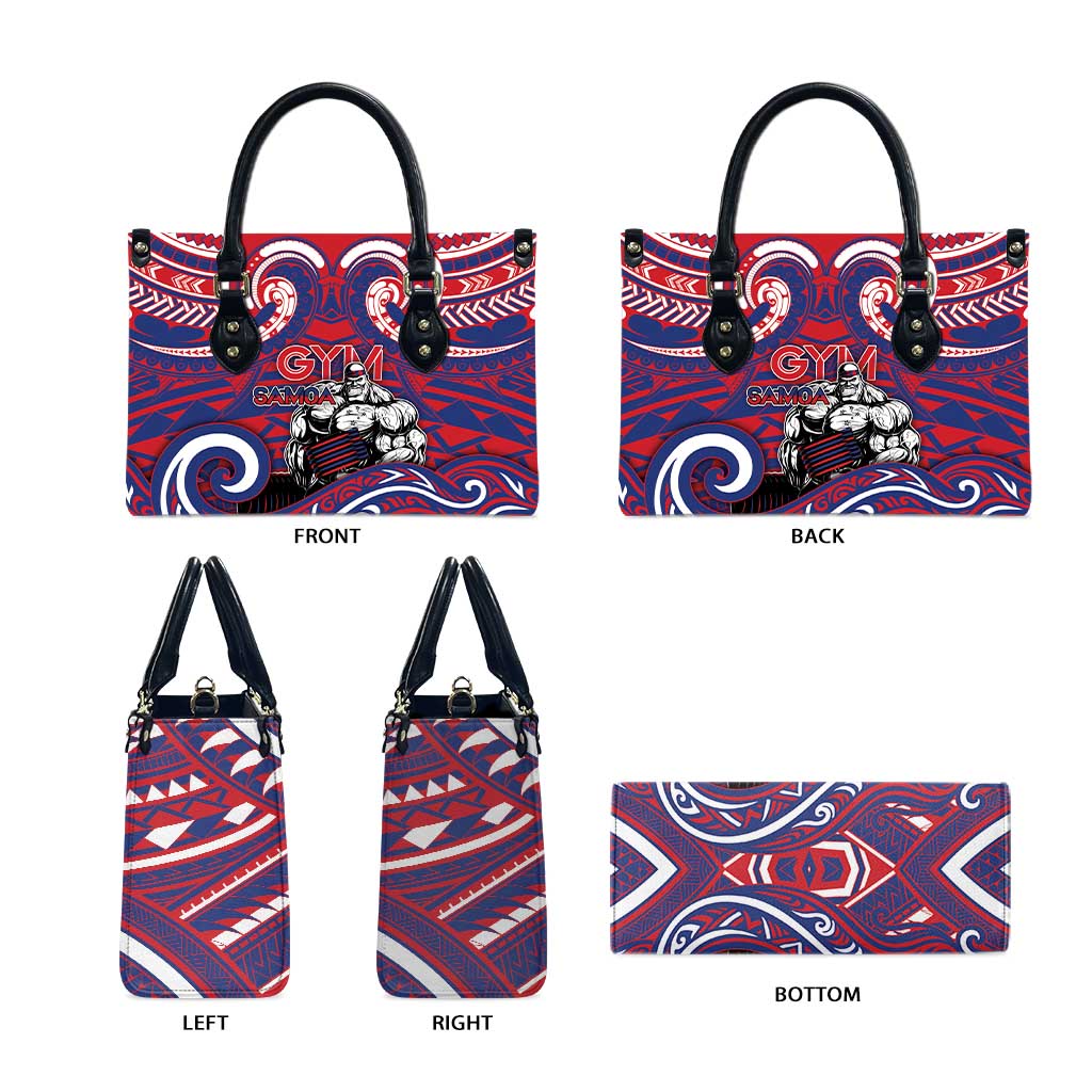 Samoa Gym Leather Bag Muscle Samoan Tribal Waves DT05 - Polynesian Pride
