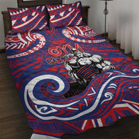Samoa Gym Quilt Bed Set Muscle Samoan Tribal Waves - Polynesian Pride