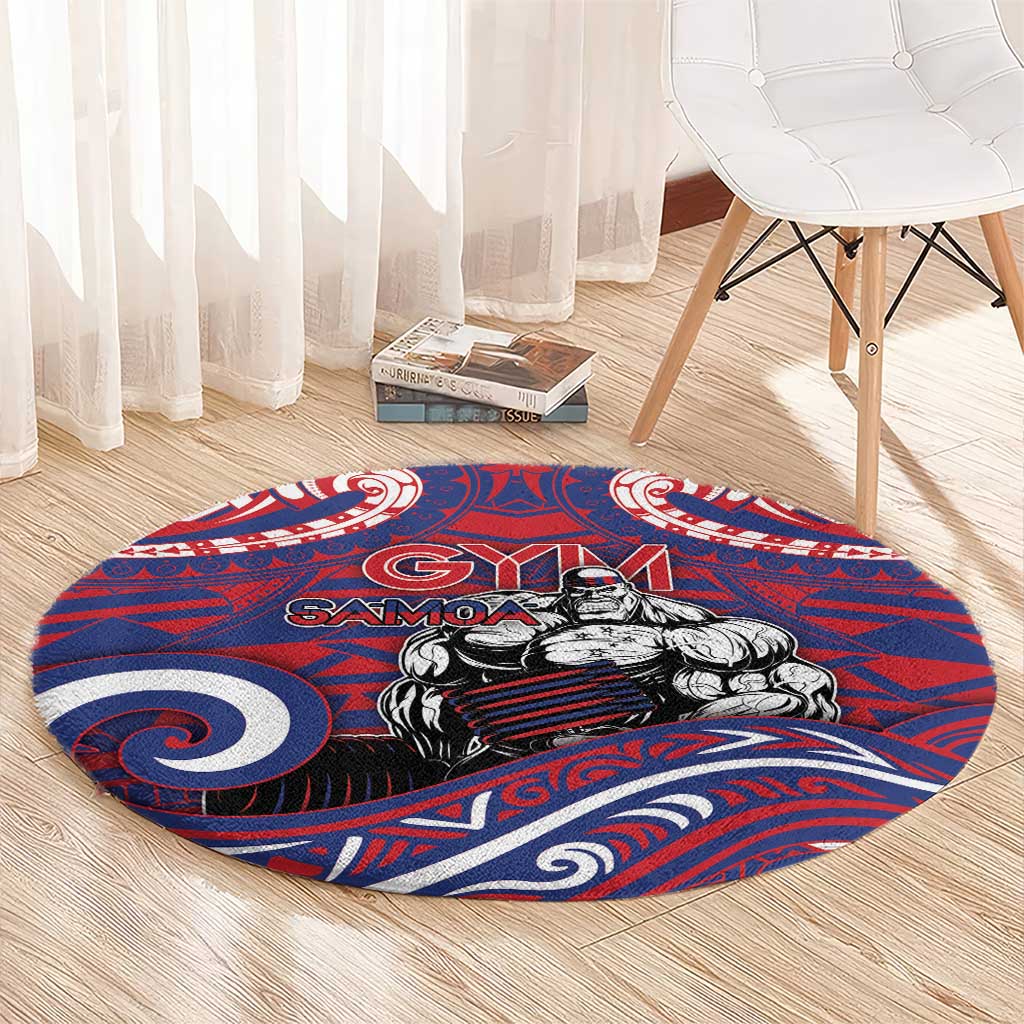 Samoa Gym Round Carpet Muscle Samoan Tribal Waves DT05 - Polynesian Pride