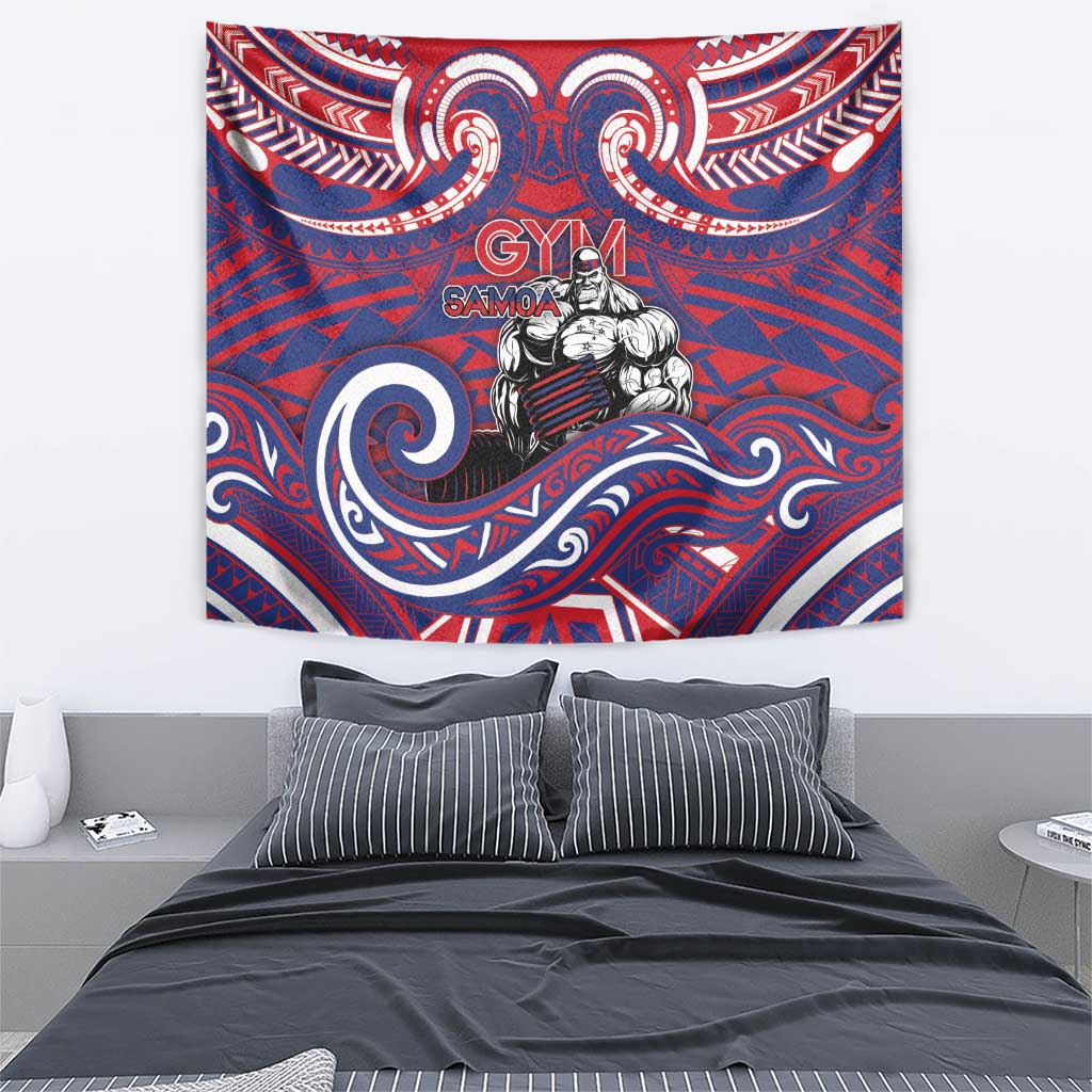 Samoa Gym Tapestry Muscle Samoan Tribal Waves DT05 - Polynesian Pride