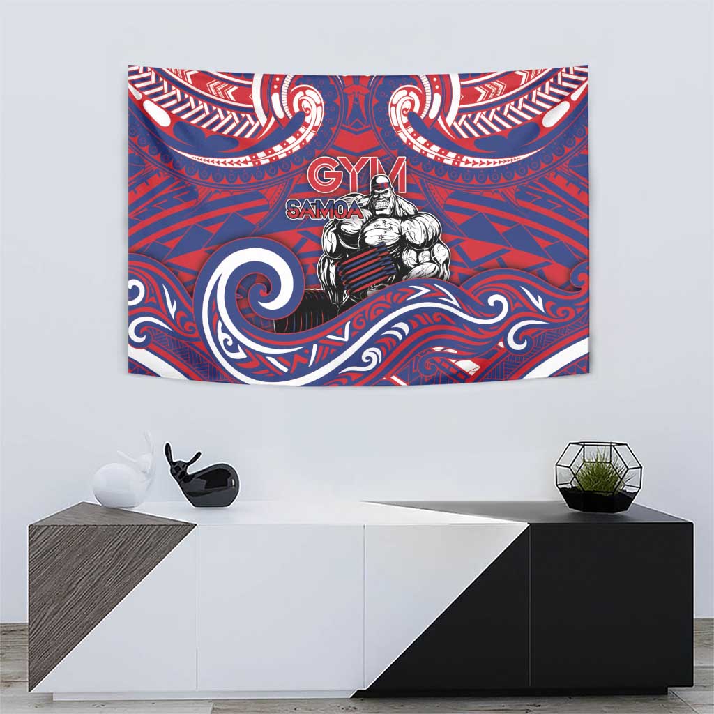 Samoa Gym Tapestry Muscle Samoan Tribal Waves DT05 - Polynesian Pride