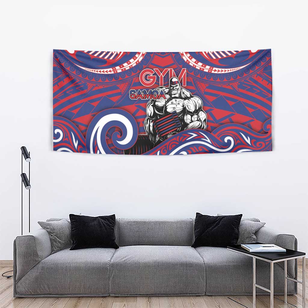 Samoa Gym Tapestry Muscle Samoan Tribal Waves DT05 - Polynesian Pride